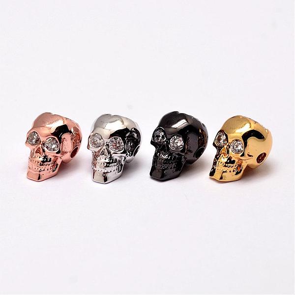 

PandaHall Brass Beads, Micro Pave Grade AAA Cubic Zirconia, Skull, Cadmium Free & Nickel Free & Lead Free, Mixed Color, 12.5x9x10mm, Hole...