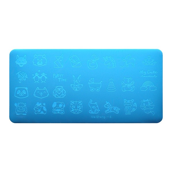 

PandaHall Stainless Steel Nail Art Templates Stamping Plate Set, Nail Image Templates, Rectangle Manicure Template Kit, Animal Pattern...
