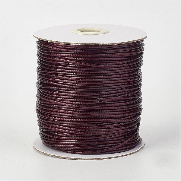 

PandaHall Eco-Friendly Korean Waxed Polyester Cord, Dark Red, 3mm, about 41.01~41.56 Yards(37.5~38m)/Roll Waxed Polyester Cord Round Brown