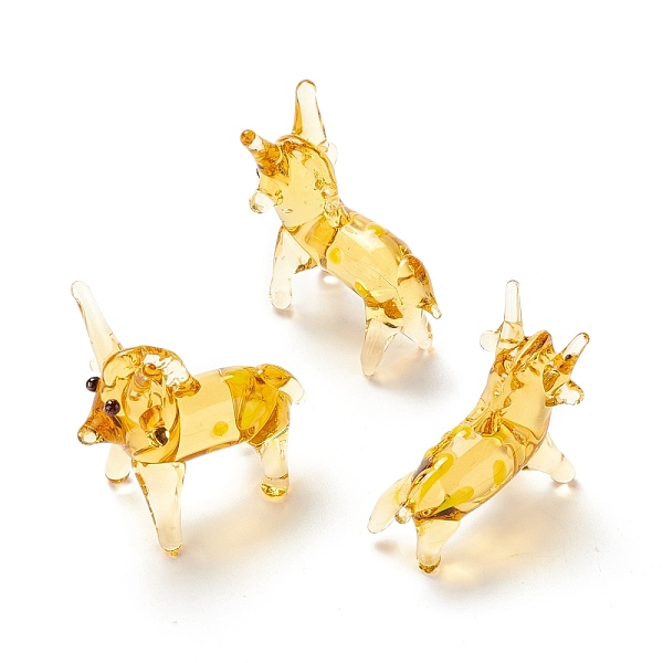 

PandaHall Handmade Lampwork Beads, No Hole, Cattle, Gold, 28.5~30.5x14~16x26~30mm Lampwork Cattle Gold