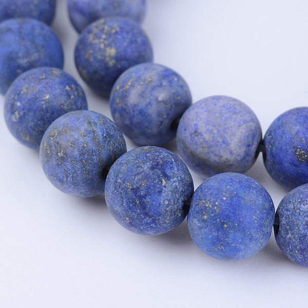 

PandaHall Natural Lapis Lazuli Beads Strands, Round, Frosted, Dyed, 8~8.5mm, Hole: 1mm, about 47pcs/strand, 15.5 inch Lapis Lazuli Round