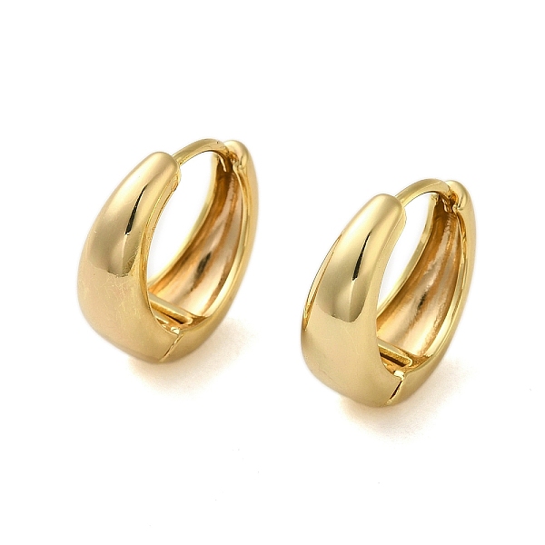 

PandaHall Ring Chunky Brass Hoop Earrings for Women, Real 18K Gold Plated, 16.5x7mm Brass Ring