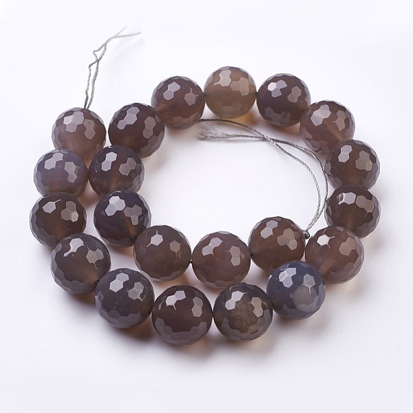 Natural Gray Agate Beads Strands
