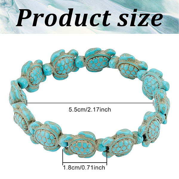 

PandaHall ANATTASOUL 4Pcs 4 Colors Synthetic Turquoise Tortoise Beaded Stretch Bracelets Set for Women, Mixed Color, Inner Diameter: 2 inch..., Multicolor
