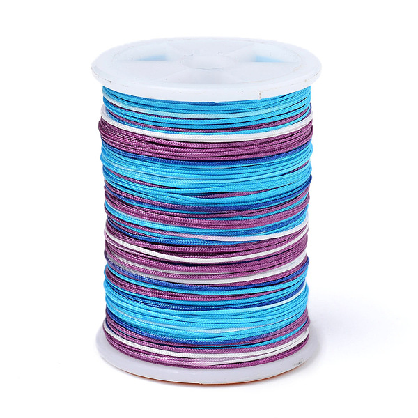 

PandaHall Segment Dyed Polyester Thread, Braided Cord, Colorful, 0.4mm, about 16.4 yards(15m)/roll Polyester