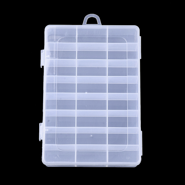 

PandaHall Plastic Bead Storage Containers, 24 Compartments, Rectangle, Clear, 19.5x13x3.6cm, Hole: 10x15.5mm, Compartment: 22x41mm Plastic...