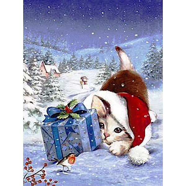 

PandaHall DIY Christmas Theme Rectangle Diamond Painting Kit, Including Resin Rhinestones Bag, Diamond Sticky Pen, Tray Plate and Glue Clay...