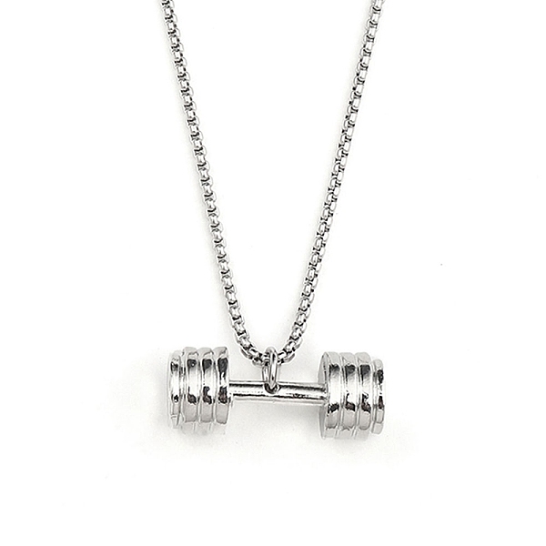 

PandaHall 201 Stainless Steel Chain, with Zinc Alloy Pendant Necklaces, Dumbbell, Stainless Steel Color, 23.62 inch(60cm) 201 Stainless...