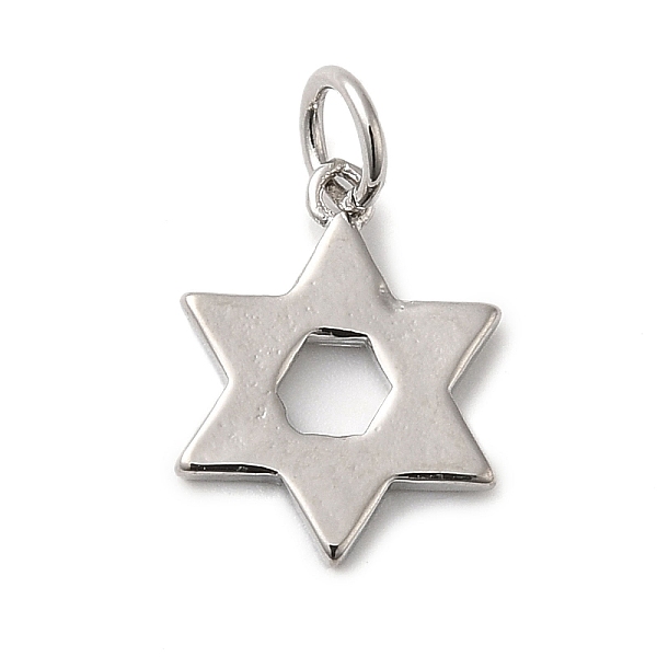 

PandaHall Rack Plating Brass Charms, with Jump Ring, Lead Free & Cadmium Free, Long-Lasting Plated, Star of David Charm, Platinum...
