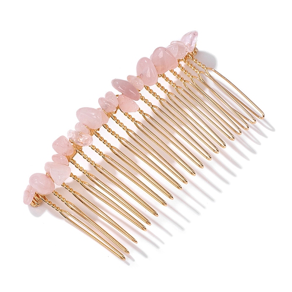 Pinza Para El Cabello Con Grava De Cuarzo Rosa