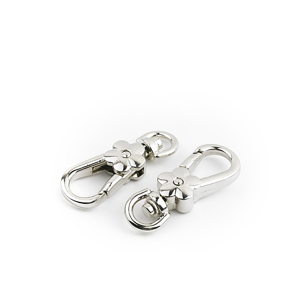 

PandaHall Alloy Swivel Clasps, for Bag Making, Platinum, 45mm Alloy Flower