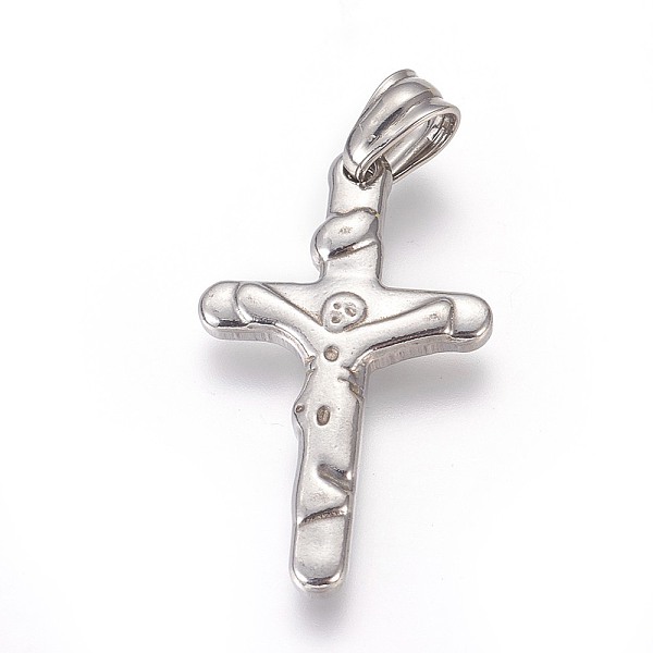 

PandaHall 304 Stainless Steel Pendants, Cross, Stainless Steel Color, 32.5x19.5x2.5mm, Hole: 4x5.5mm 304 Stainless Steel Cross
