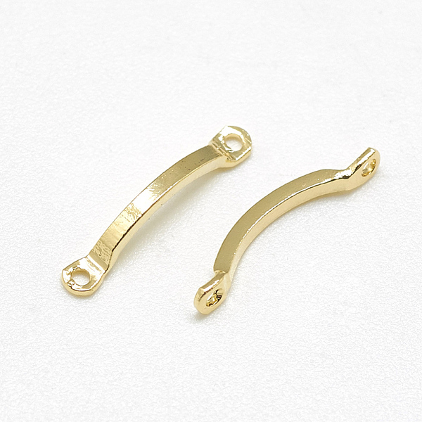 

PandaHall Brass Links connectors, Arc, Real 18K Gold Plated, 12.5x2x1mm, Hole: 1mm Brass Others