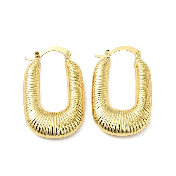 

PandaHall Brass Rectangle Hoop Earrings for Women, Lead Free & Cadmium Free, Golden, 33.5x21x6mm, Pin: 0.6x1.2mm Brass Rectangle