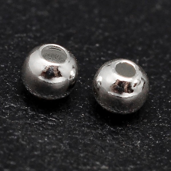 

PandaHall 925 Sterling Silver Beads, Seamless Round Beads, Silver, 8mm, Hole: 1.6mm Sterling Silver Round
