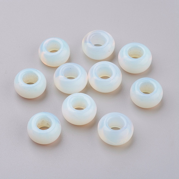 

PandaHall Synthetic Opalite European Beads, Large Hole Beads, Rondelle, 12x6mm, Hole: 5mm Opalite Rondelle