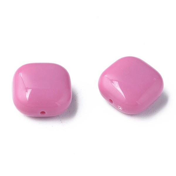 

PandaHall Opaque Acrylic Beads, Square, Flamingo, 15x15x7.5mm, Hole: 1.2mm, about 375pcs/500g Acrylic Square Pink
