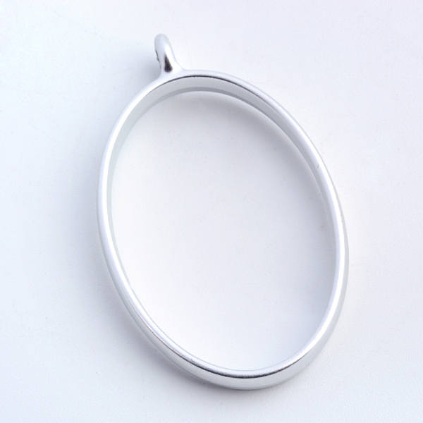 

PandaHall Rack Plating Alloy Oval Open Back Bezel Pendants, For DIY UV Resin, Epoxy Resin, Pressed Flower Jewelry, Hollow, Cadmium Free &...