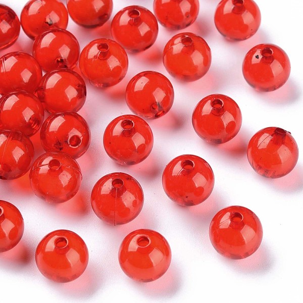 

PandaHall Transparent Acrylic Beads, Bead in Bead, Round, Red, 11.5x11mm, Hole: 2mm, about 520pcs/500g Acrylic Round Red