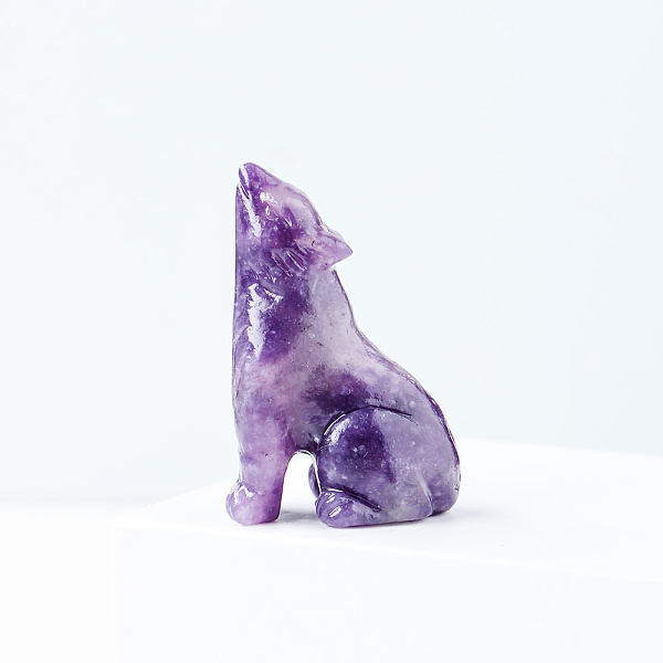 

PandaHall Natural Lepidolite Carved Healing Wolf Figurines, Reiki Stones Statues for Energy Balancing Meditation Therapy, 50mm Lepidolite...