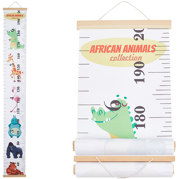 

PandaHall Aniaml Pattern Removable Height Chart for Kids, Wood & SGC Hanging Measuring Chart Rulers, Rectangle, Colorful...