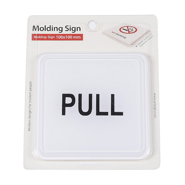 

PandaHall Resin Notice Sign, Square with Pull, White, 10x10x0.35cm Resin White