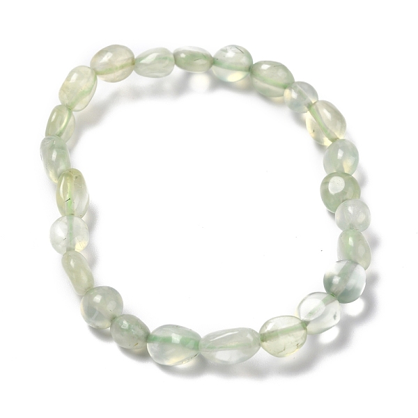 

PandaHall Natural Prehnite Beaded Stretch Bracelets, Tumbled Stone, Nuggets, Inner Diameter: 2~2-1/8 inch(5.2~5.5cm) Prehnite