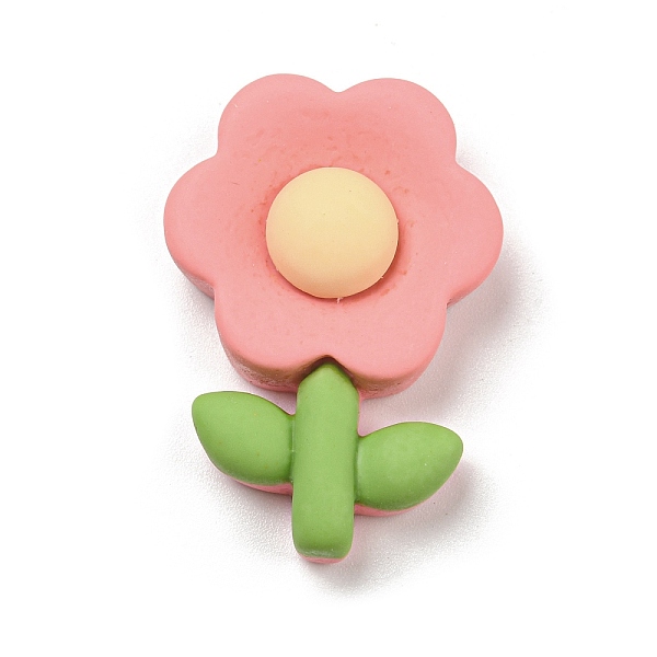 

PandaHall Opaque Resin Cabochons, Frosted Sunflower, Light Coral, 34x24x8.5mm Resin Flower