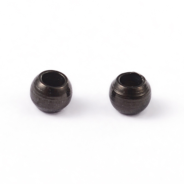 

PandaHall Round 304 Stainless Steel Spacer Beads, Electrophoresis Black, 2x1.5mm, Hole: 1mm 304 Stainless Steel Round