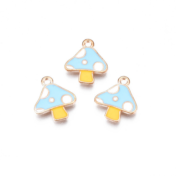 

PandaHall Autumn Theme Alloy Enamel Charms, Cadmium Free & Lead Free, Mushroom, Light Sky Blue, 15x13x1.5mm, Hole: 1.5mm Alloy+Enamel...