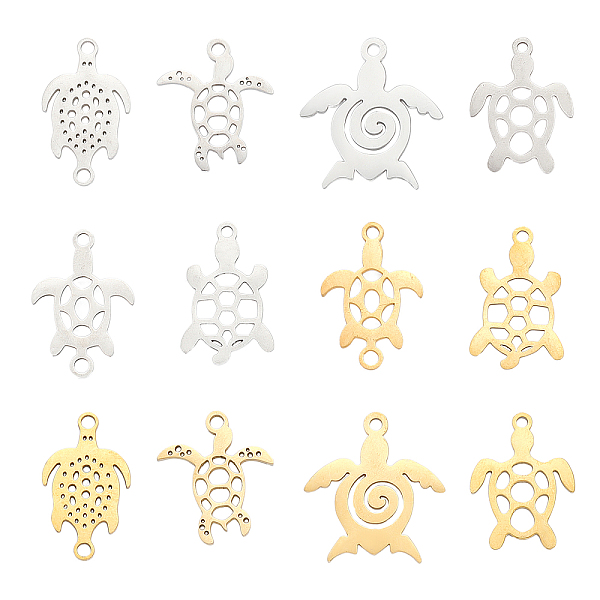 

PandaHall CHGCRAFT 20Pcs 304/201 Stainless Steel Pendants, Tortoise Charms, Golden & Stainless Steel Color, Pendants: 15~19x11.5~17x1mm...