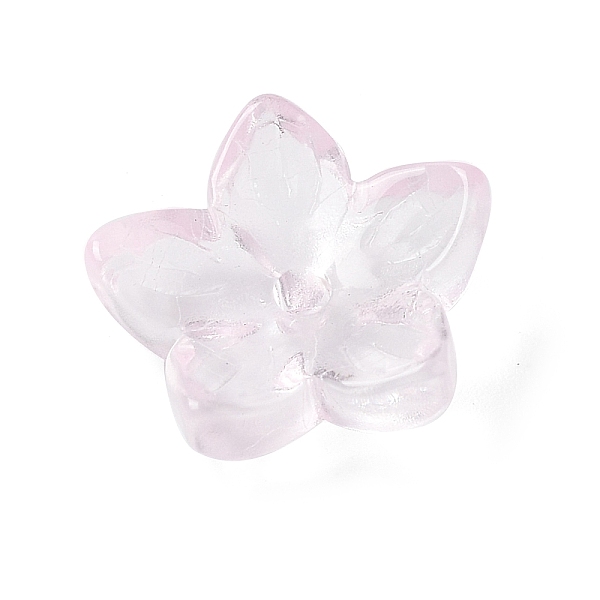 

PandaHall Glass Beads Caps, Mist Snacks Flower, Lavender Blush, 12x12.5x4.5mm, Hole: 1.5mm Glass