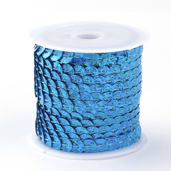 

PandaHall Eco-Friendly Plastic Paillette Beads, Sequins Beads, Ornament Accessories, Flat Round, Deep Sky Blue, 6mm, about 5m/roll Plastic...