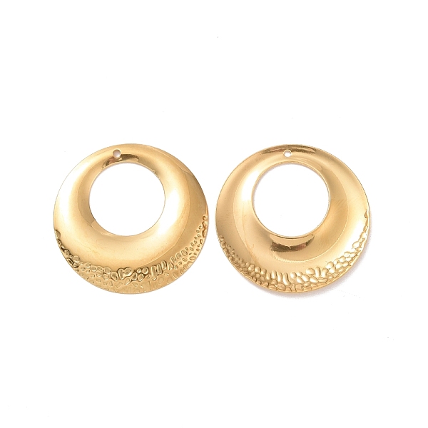

PandaHall 304 Stainless Steel Pendants, Textured Ring Charm, Golden, 32x1mm, Hole: 1.5mm 304 Stainless Steel Ring