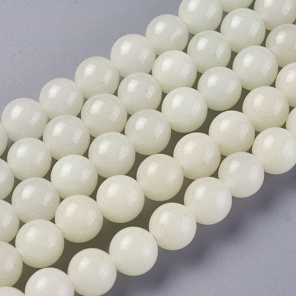 

PandaHall Synthetic Luminous Stone Beads Strands, Round, 8mm, Hole: 1.2mm, about 50pcs/strand, 15 inch(38.3cm) Synthetic Gemstone Round