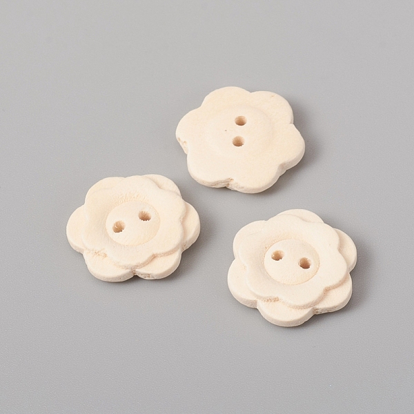 2-Hole Natural Wood Buttons