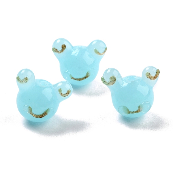 

PandaHall Handmade Lampwork Beads, Frog, Pale Goldenrod, 14~14.5x15~17x12~13mm, Hole: 1.4~2mm Lampwork Frog