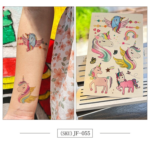 

PandaHall Horse Pattern Removable Temporary Tattoos Paper Stickers, Colorful, 12x7.5cm Paper Horse