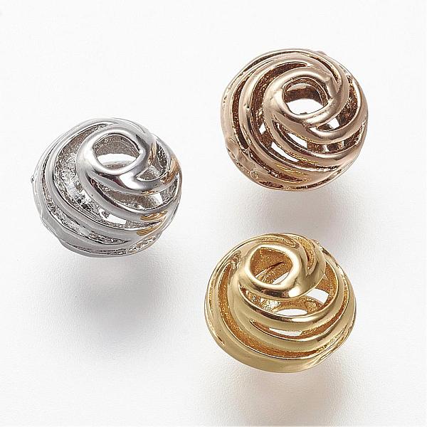 

PandaHall Brass Beads, Long-Lasting Plated, Hollow, Round, Mixed Color, 8x6mm, Hole: 2mm Brass Round Multicolor