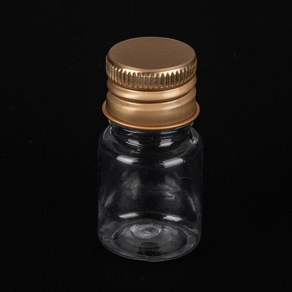 PandaHall PET Plastic Mini Storage Bottle, Travel Bottle, for Cosmetics, Cream, Lotion, liquid, with Aluminum Screw Top Lid, Golden...