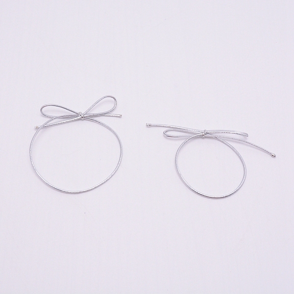 

PandaHall Elastic Cord Hair Bands, Bowknot, Silver, 55x1.5mm Polyester Silver