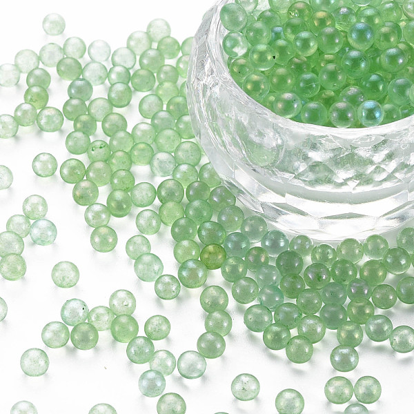 

PandaHall DIY 3D Nail Art Decoration Mini Glass Beads, Tiny Caviar Nail Beads, AB Color Plated, Round, Light Green, 3.5mm, about 450g/bag...