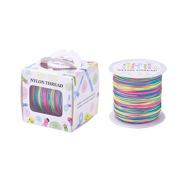 

PandaHall Nylon Thread, Colorful, 0.5mm, about 147.64yards/roll(135m/roll) Nylon