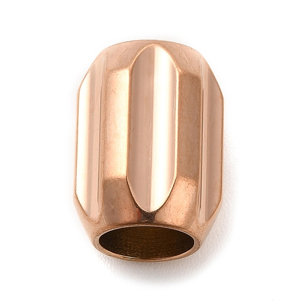 

PandaHall Ion Plating(IP) 304 Stainless Steel Glazed European Beads, Large Hole Beads, Grooved Beads, Column, Rose Gold, 13x10mm, Hole: 6mm...