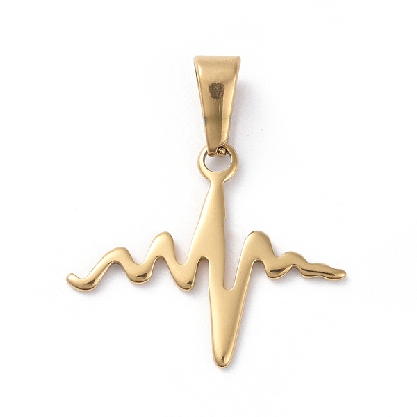 

PandaHall 304 Stainless Steel Pendants, for Valentine's Day, Heartbeat, Golden, 20x24x1mm, Hole: 7.5x3mm 304 Stainless Steel Others