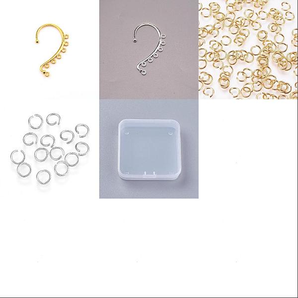 

PandaHall 20Pcs 2 Color Alloy Ear Cuff Findings, Climber Wrap Around Non Piercing Earring Findings, with 200Pcs 304 Stainless Steel Jump...