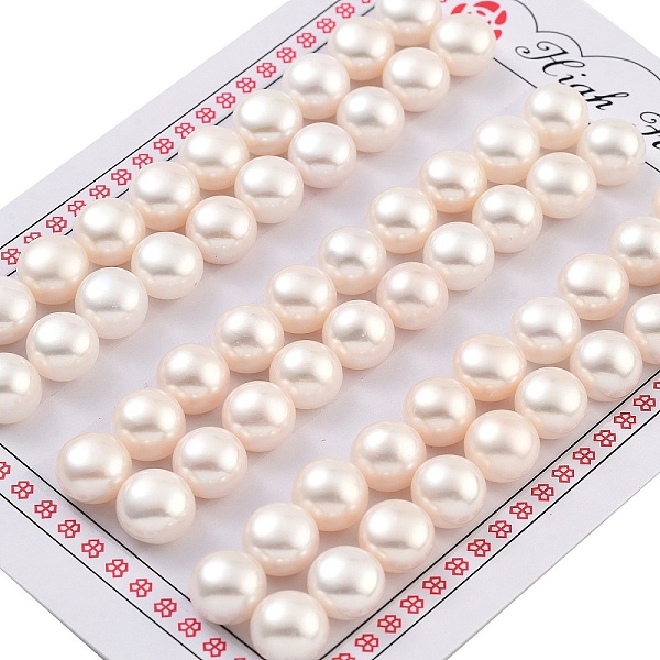 

PandaHall Grade 6A Natural Cultured Freshwater Pearl Beads, Half Drilled, Half Round Beads, White, 9~9.5x7mm, Hole: 1mm Pearl Half Round...