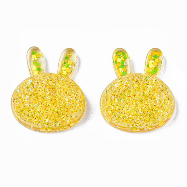 

PandaHall Transparent Resin Cabochons, with Paillette, Rabbit's Head, Gold, 22x19x7.5mm Epoxy Resin Rabbit Gold