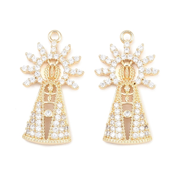 Colgantes religiosos de latón con micropavé de circonitas cúbicas transparentes
