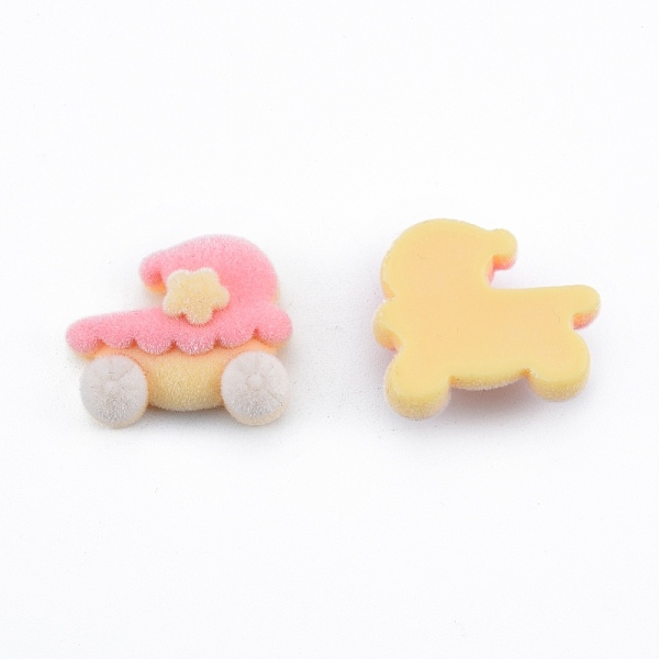 

PandaHall Opaque Resin Cabochons, Flocky Pram, Hot Pink, 19x21.5~23x8.5mm Resin Vehicle